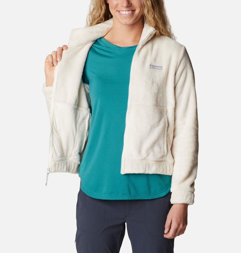 White Women's Columbia Fireside Full Zip Fleece Jacket | CIOBP-9573