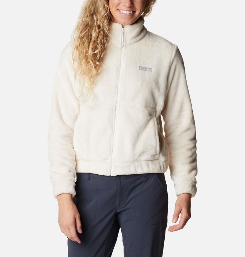 White Women\'s Columbia Fireside Full Zip Fleece Jacket | CIOBP-9573