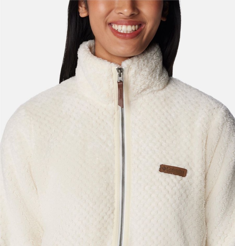 White Women's Columbia Fireside Long Full Zip Fleece Jacket | KQUPZ-8450