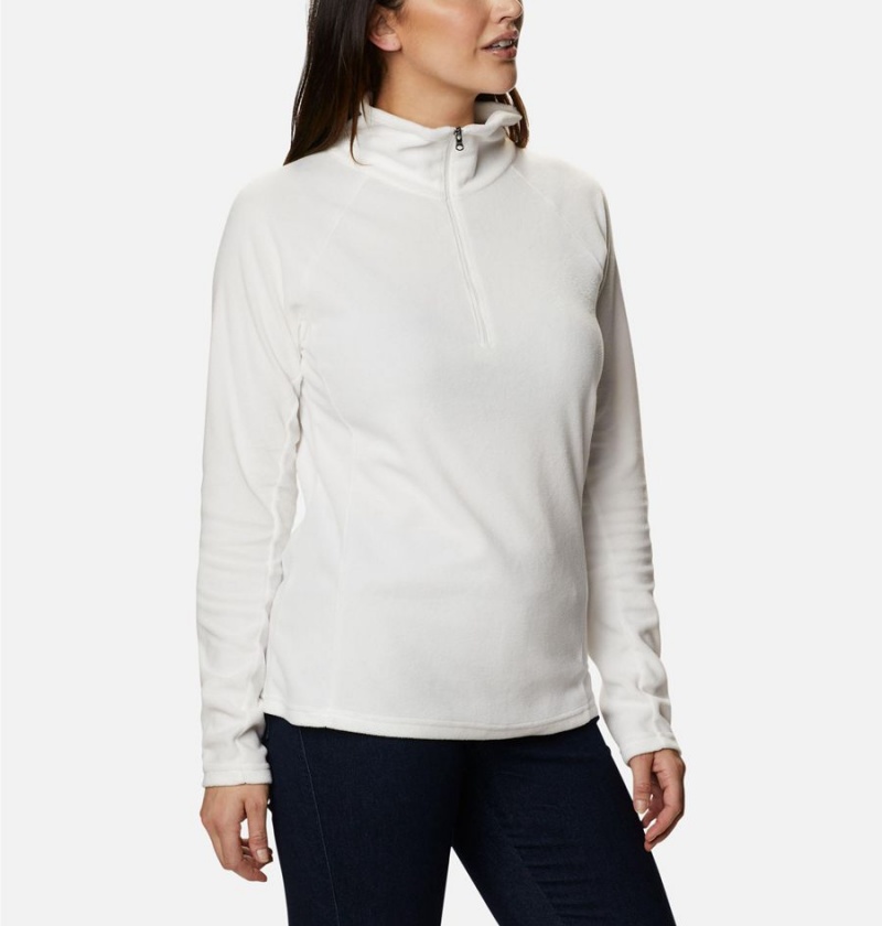 White Women's Columbia Glacial IV Half Zip Fleece Pullover | EWINC-2746