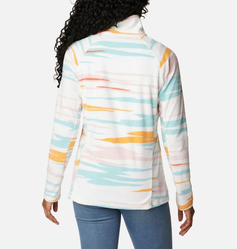 White Women's Columbia Glacial IV Print Half Zip Pullover | JUGFO-1095