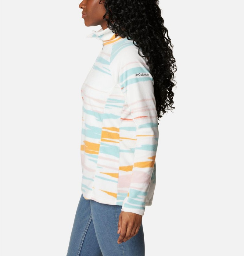 White Women's Columbia Glacial IV Print Half Zip Pullover | JUGFO-1095