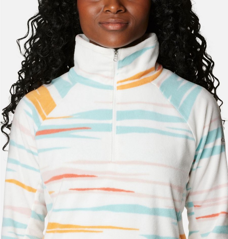 White Women's Columbia Glacial IV Print Half Zip Pullover | JUGFO-1095