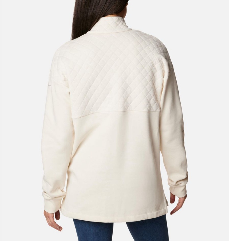 White Women's Columbia Hart Mountain Quilted Half Snap Pullover | PFNXK-6273