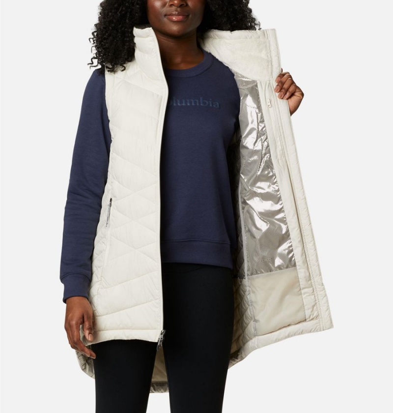 White Women's Columbia Heavenly Long Vest | HXQVU-5296