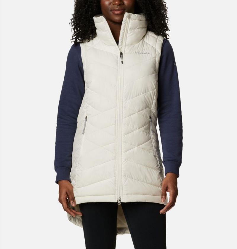 White Women\'s Columbia Heavenly Long Vest | HXQVU-5296