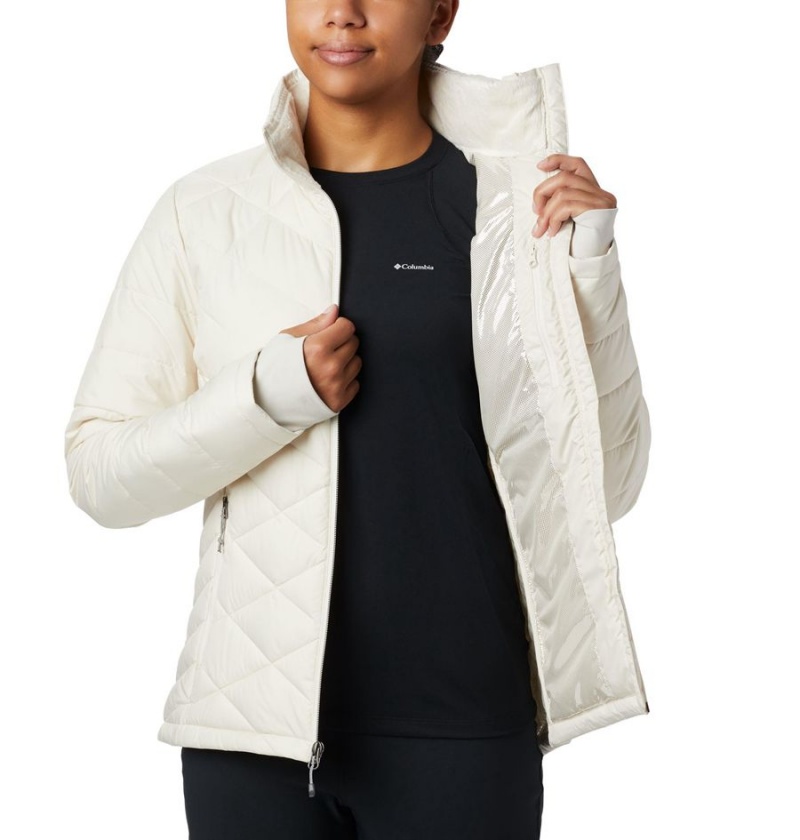 White Women's Columbia Heavenly Puffer Jacket | NVQGO-5681