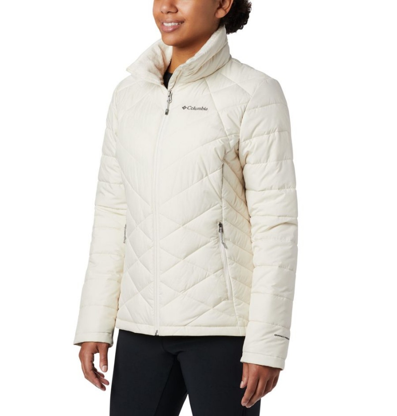 White Women\'s Columbia Heavenly Puffer Jacket | NVQGO-5681