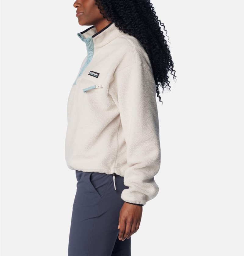 White Women's Columbia Helvetia Cropped Half Snap Fleece Pullover | JIGYS-0967