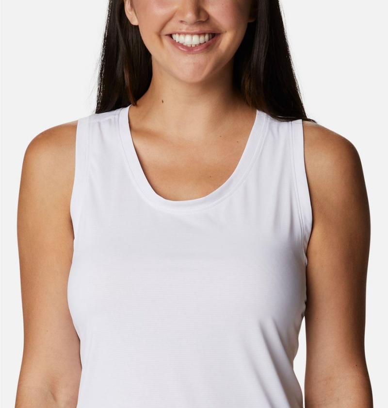 White Women's Columbia Hike Tank Top | MZRGW-3097