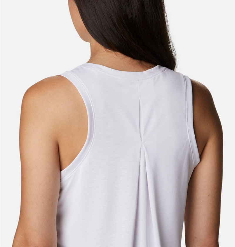 White Women's Columbia Hike Tank Top | MZRGW-3097