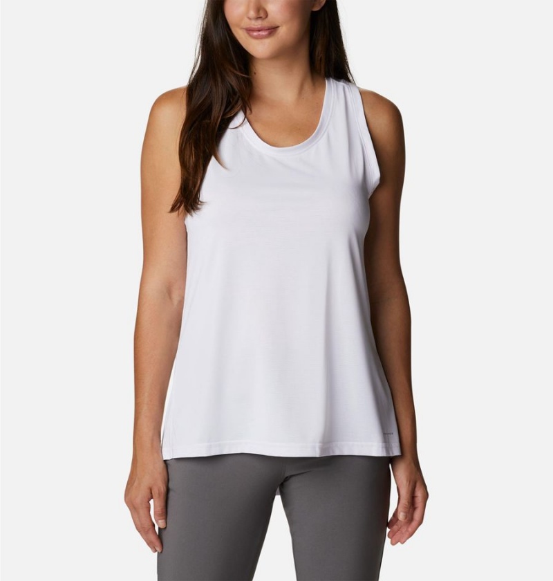 White Women\'s Columbia Hike Tank Top | MZRGW-3097