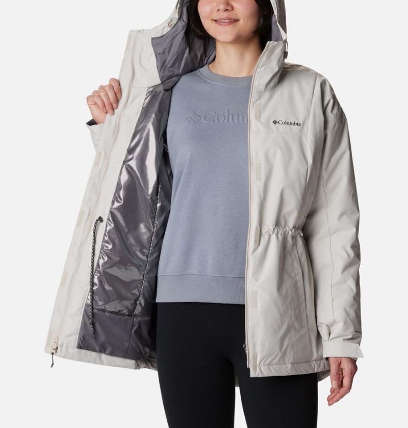 White Women's Columbia Hikebound Long Insulated Puffer Jacket | QTOFX-8720