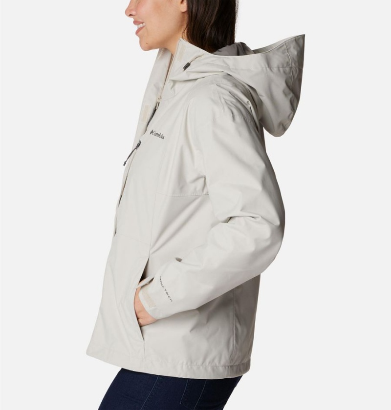 White Women's Columbia Hikebound Rain Jacket | QZJYC-8025