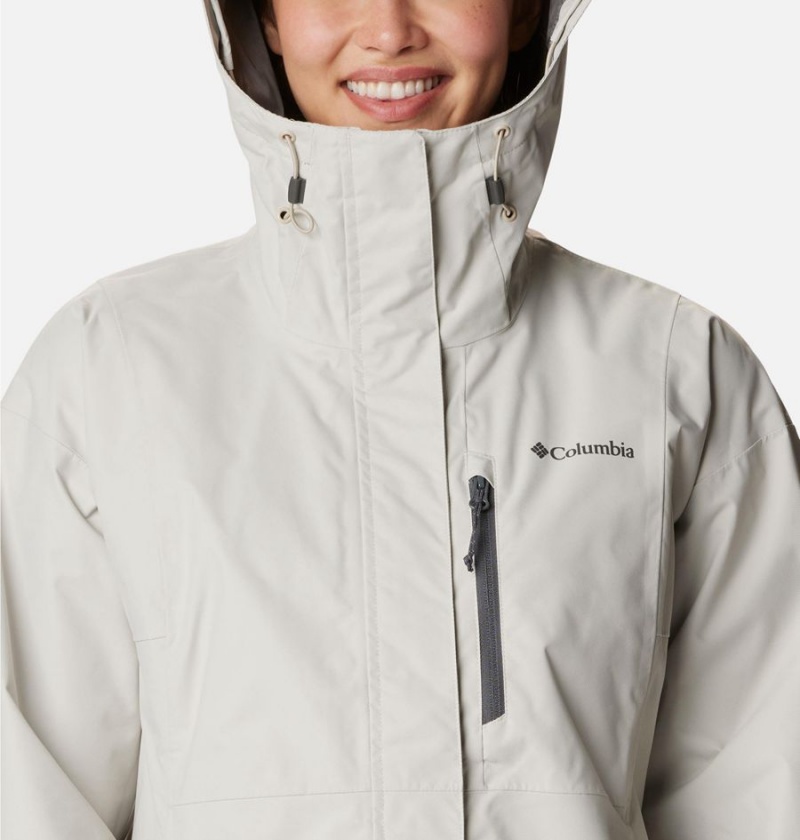 White Women's Columbia Hikebound Rain Jacket | QZJYC-8025