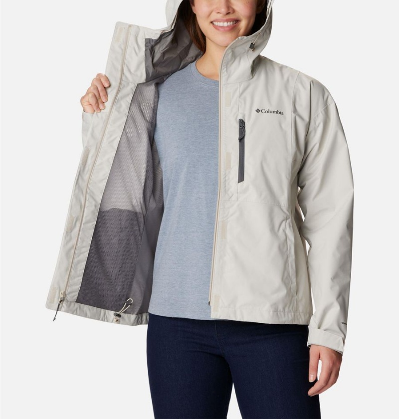 White Women's Columbia Hikebound Rain Jacket | QZJYC-8025