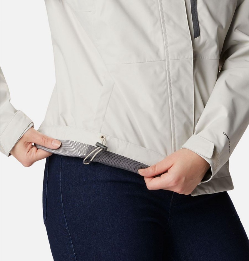 White Women's Columbia Hikebound Rain Jacket | QZJYC-8025