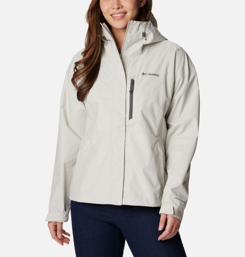 White Women\'s Columbia Hikebound Rain Jacket | QZJYC-8025