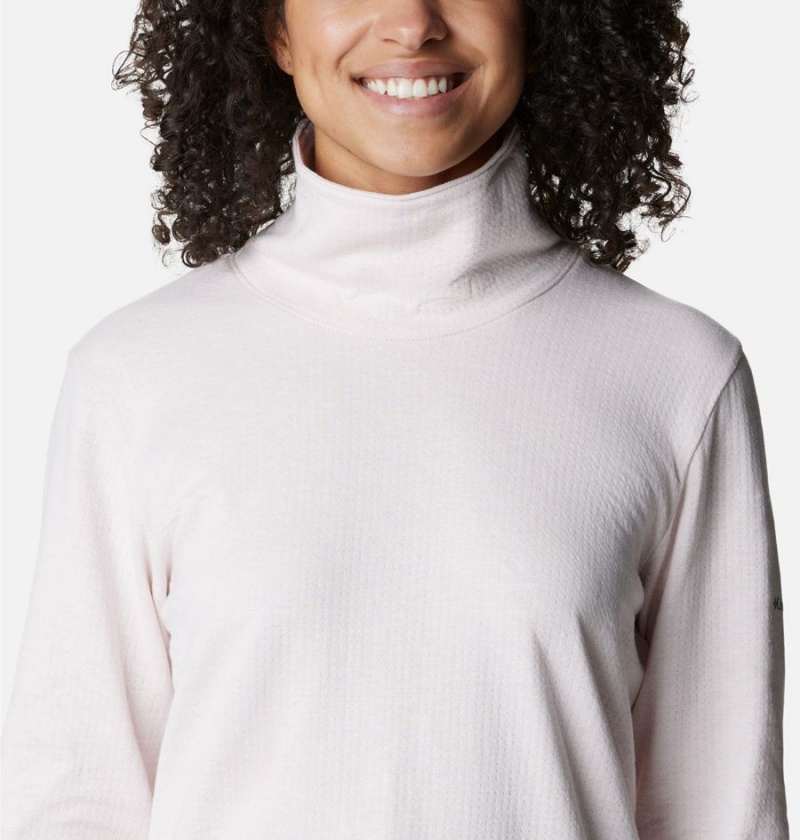 White Women's Columbia Holly Hideaway Funnel Neck Long Sleeve Pullover | MSYVC-0147