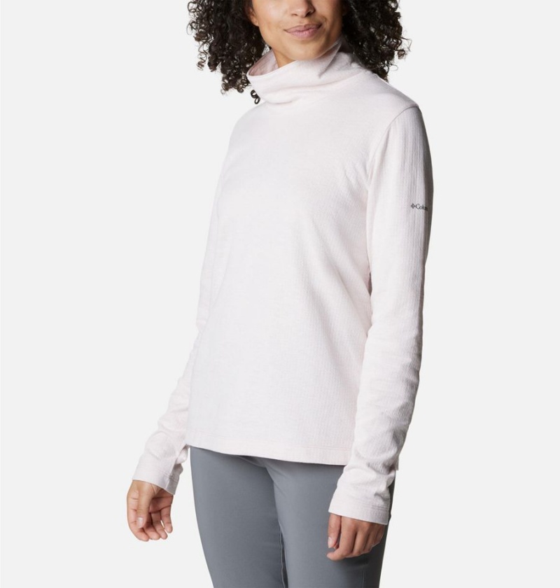 White Women's Columbia Holly Hideaway Funnel Neck Long Sleeve Pullover | MSYVC-0147