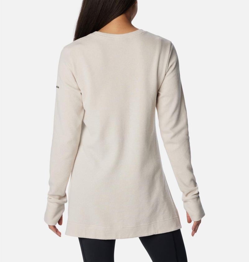 White Women's Columbia Holly Hideaway Waffle Tunic Pullover | BVJCH-1465