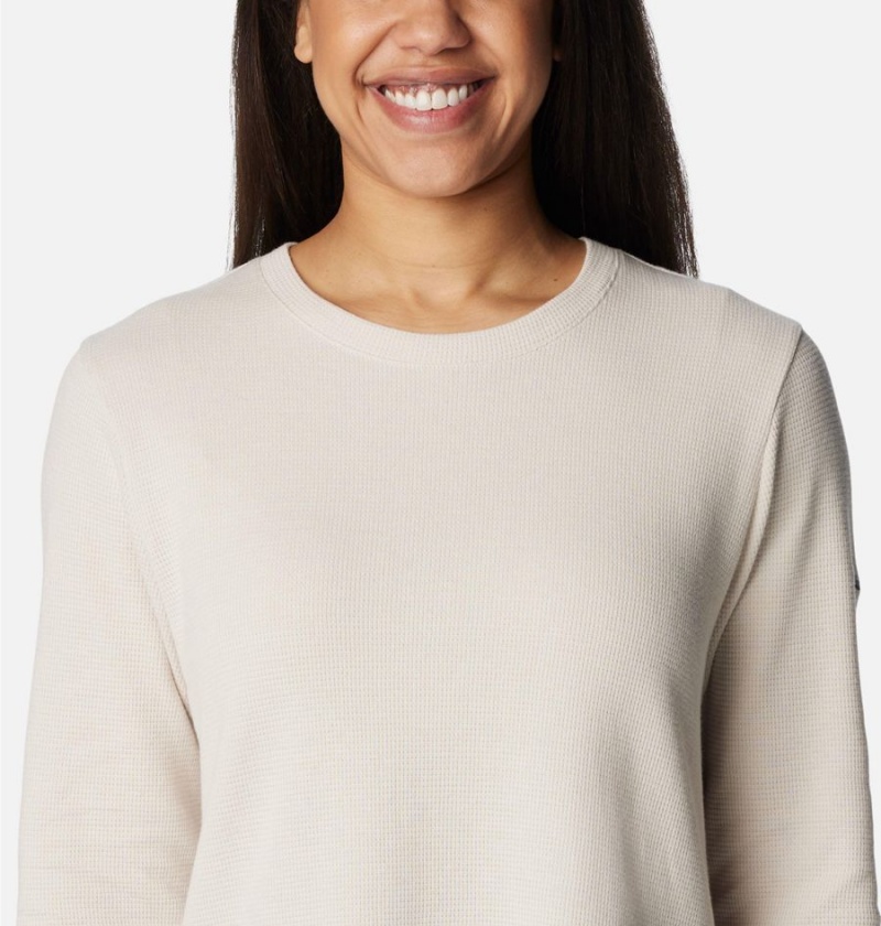 White Women's Columbia Holly Hideaway Waffle Tunic Pullover | BVJCH-1465