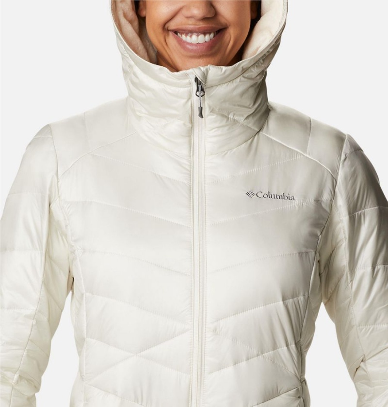 White Women's Columbia Joy Peak Insulated Hooded Puffer Jacket | DLSCH-5861