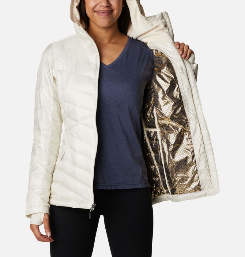 White Women's Columbia Joy Peak Insulated Hooded Puffer Jacket | DLSCH-5861