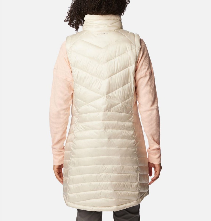 White Women's Columbia Joy Peak Long Vest | RVLCX-5068