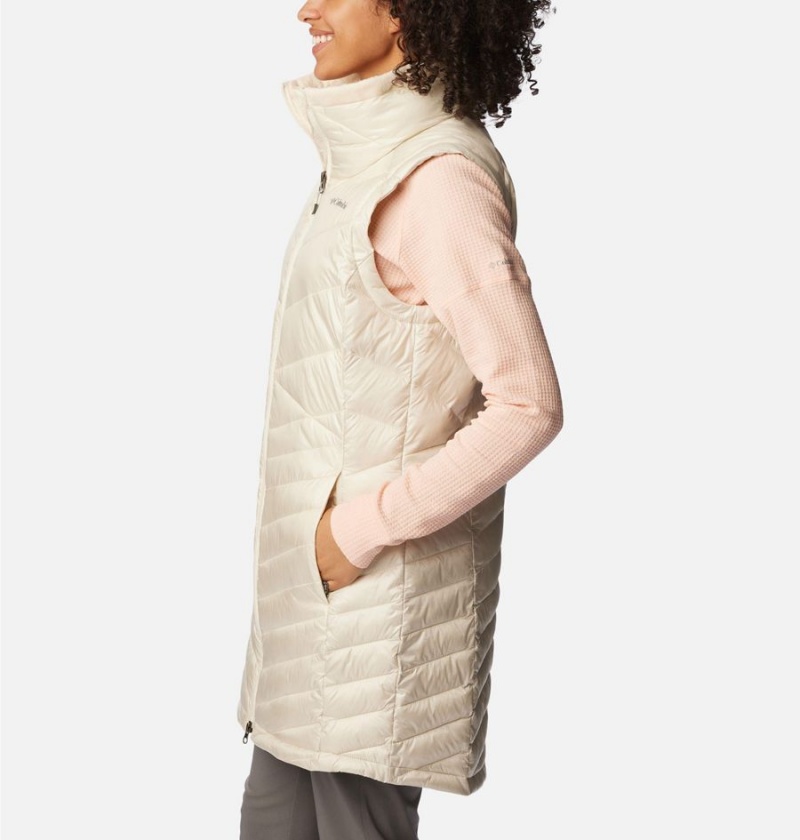 White Women's Columbia Joy Peak Long Vest | RVLCX-5068