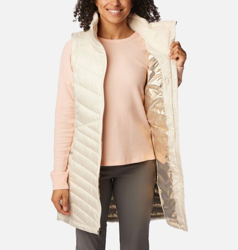 White Women's Columbia Joy Peak Long Vest | RVLCX-5068