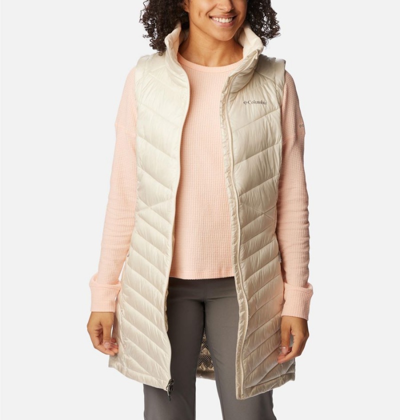 White Women's Columbia Joy Peak Long Vest | RVLCX-5068