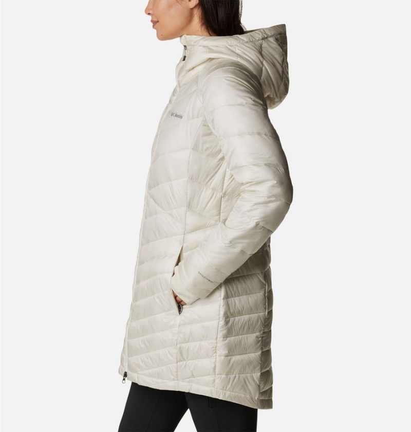 White Women's Columbia Joy Peak Mid Insulated Hooded Puffer Jacket | AMUJZ-5671