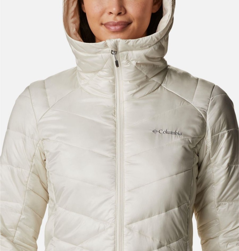 White Women's Columbia Joy Peak Mid Insulated Hooded Puffer Jacket | AMUJZ-5671