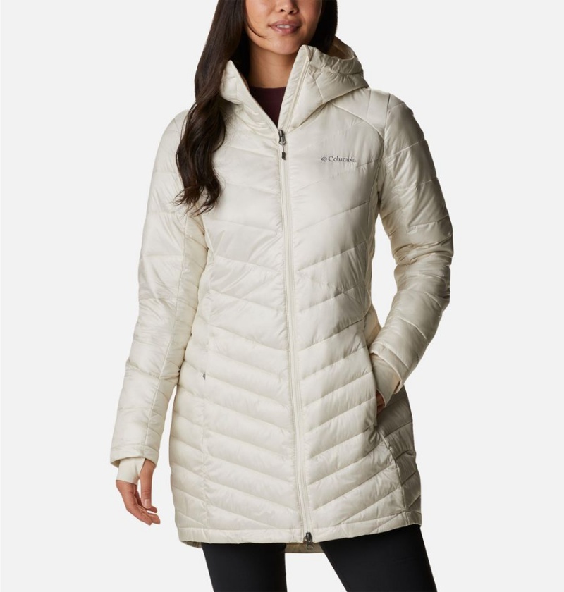 White Women\'s Columbia Joy Peak Mid Insulated Hooded Puffer Jacket | AMUJZ-5671