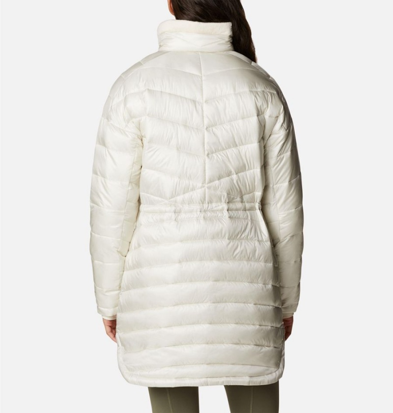 White Women's Columbia Joy Peak Mid Puffer Jacket | CAIZV-4790