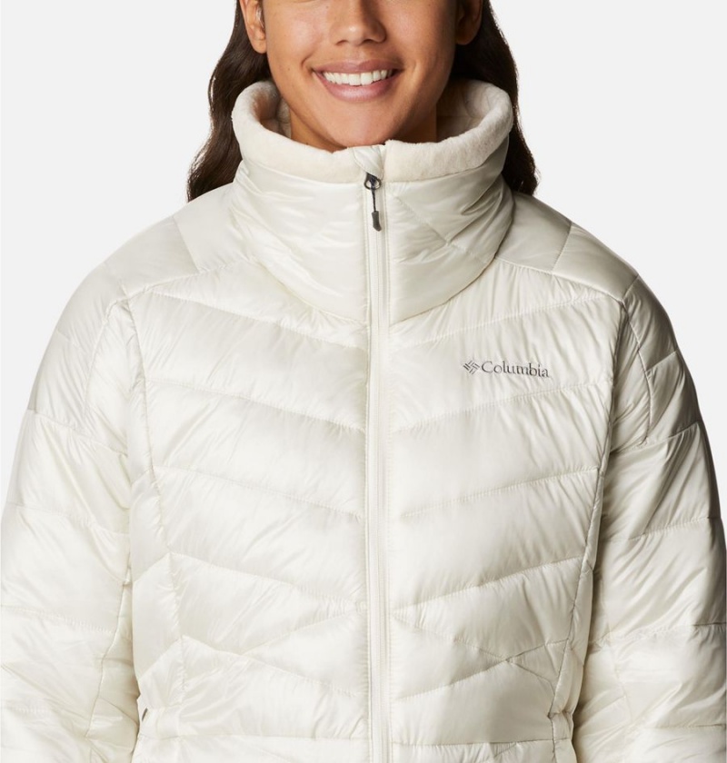 White Women's Columbia Joy Peak Mid Puffer Jacket | CAIZV-4790