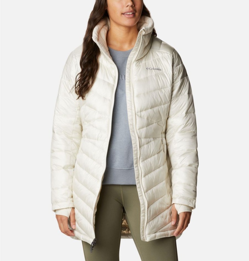 White Women's Columbia Joy Peak Mid Puffer Jacket | CAIZV-4790