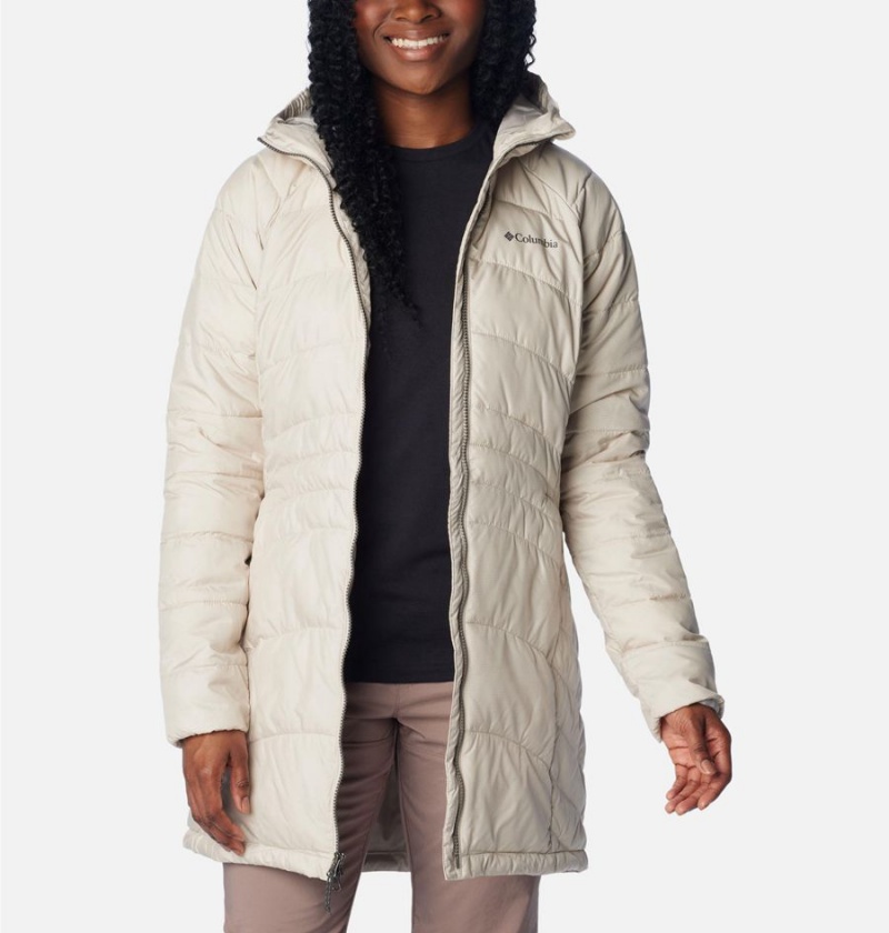 White Women's Columbia Karis Gale Long Puffer Jacket | ZFUSV-7028