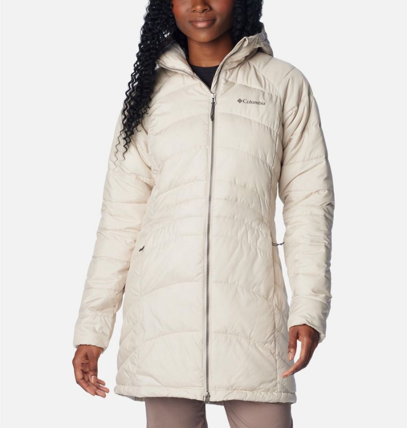 White Women\'s Columbia Karis Gale Long Puffer Jacket | ZFUSV-7028