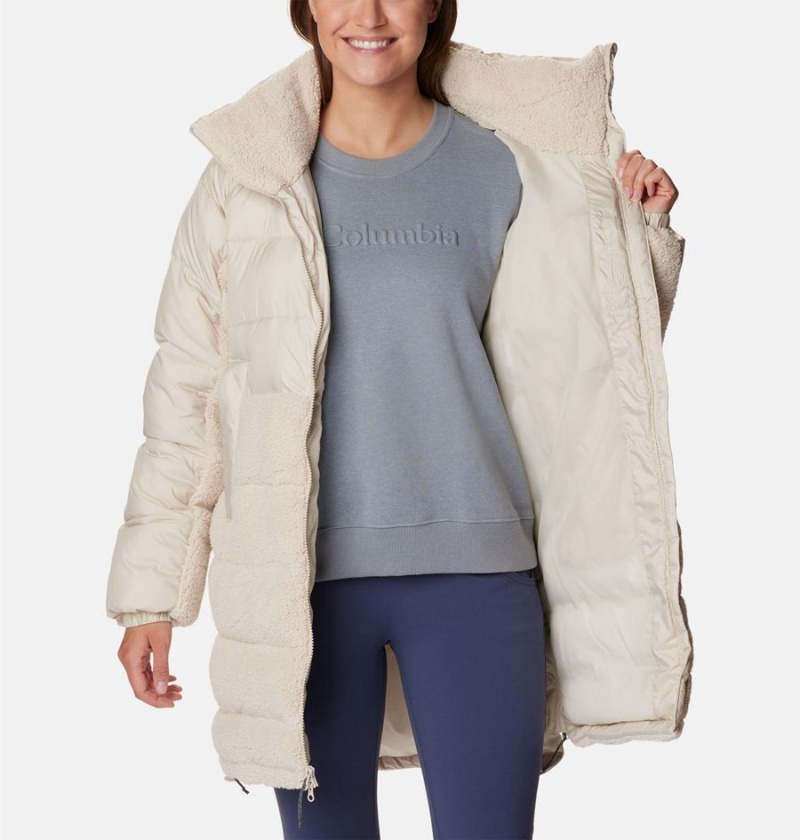 White Women's Columbia Leadbetter Point Long Puffer Jacket | GULRH-1073