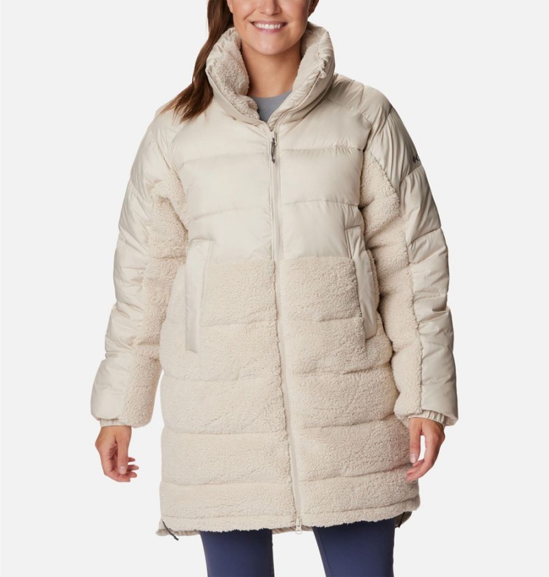 White Women\'s Columbia Leadbetter Point Long Puffer Jacket | GULRH-1073