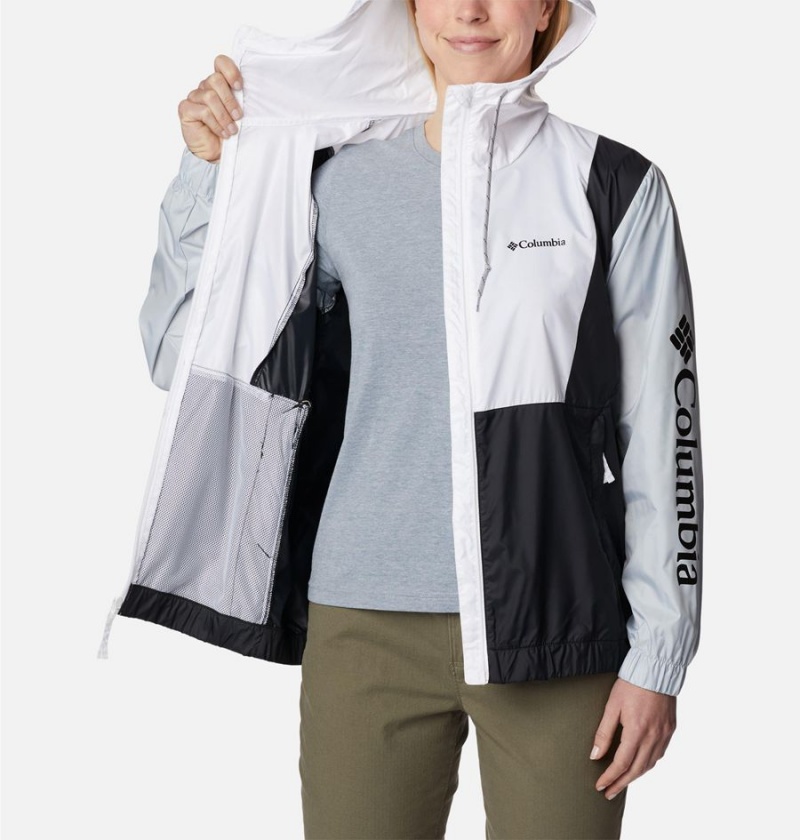 White Women's Columbia Lily Basin Jacket Windbreaker | VOIPE-8463