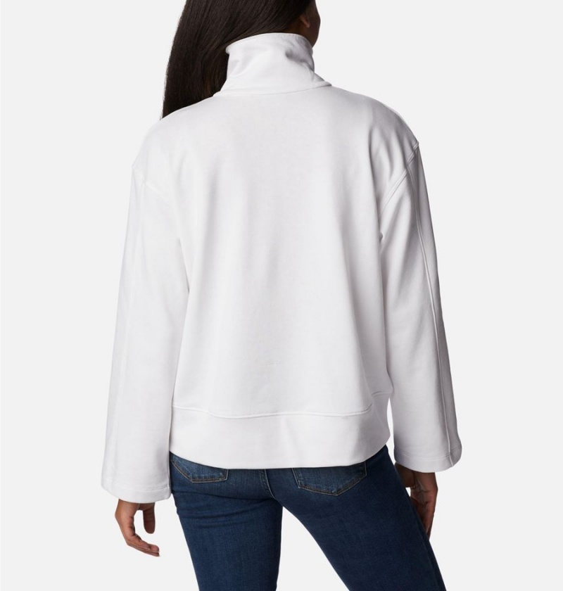 White Women's Columbia Lodge French Terry Pullover | UPVOM-0876