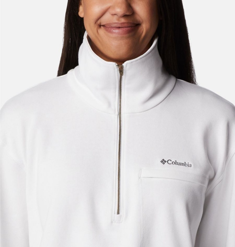 White Women's Columbia Lodge French Terry Pullover | UPVOM-0876