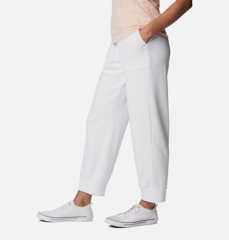 White Women's Columbia Lodge French Terry Pull-On Pants | ODXFY-7146