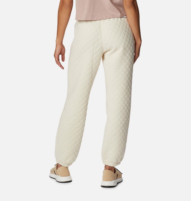 White Women's Columbia Lodge Quilted Joggers Pants | OLXIS-0714