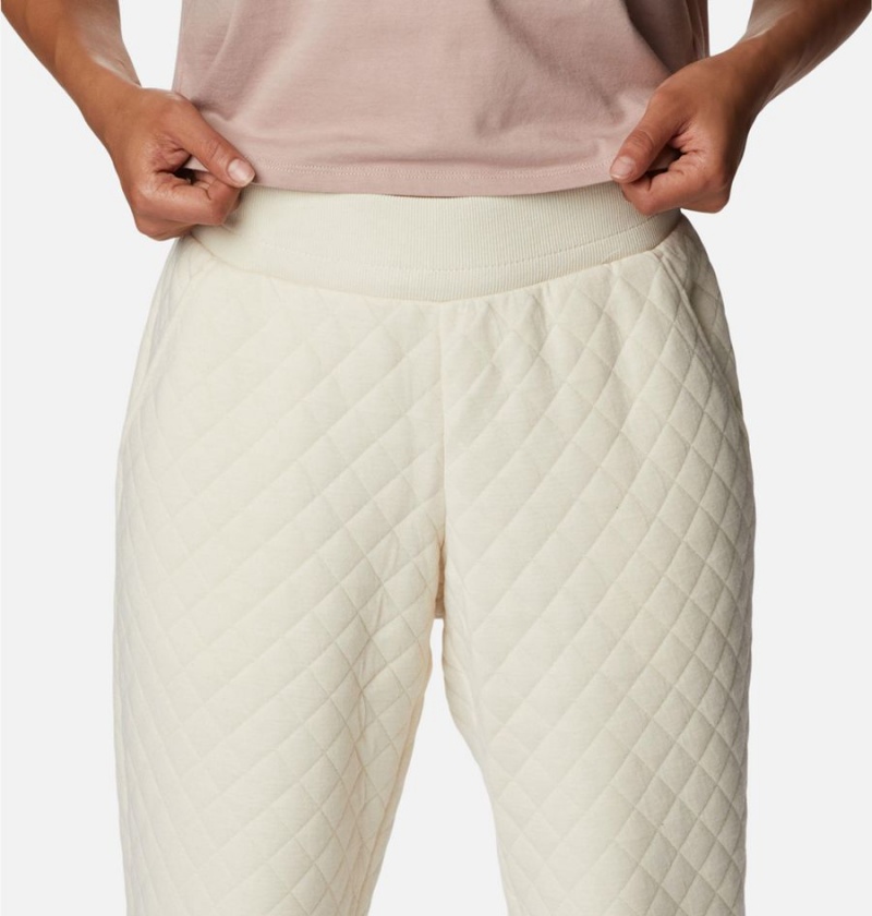 White Women's Columbia Lodge Quilted Joggers Pants | OLXIS-0714