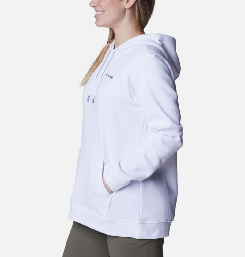 White Women's Columbia Logo II Hoodie | LZFUX-7892