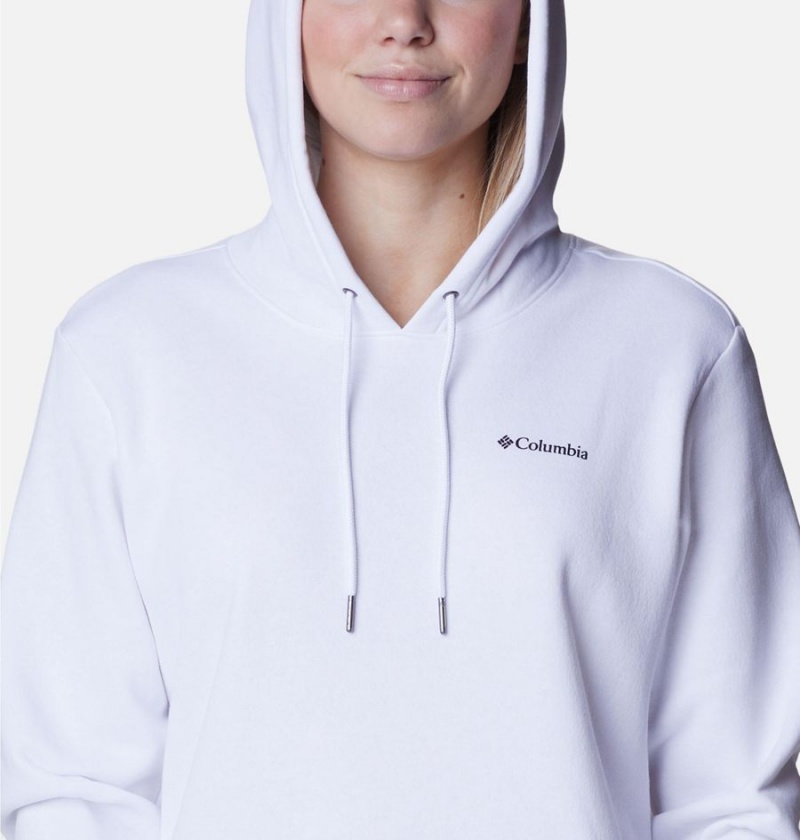 White Women's Columbia Logo II Hoodie | LZFUX-7892